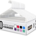 Utopia Home Plastic Hangers 20 Pack - Space Saving Clothes Hanger - Durable & Strong Closet Organizers and Storage with Built-in Strap Hooks - Essential for Shirts, Pants, Skirts & Coats (White)