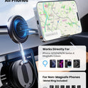 2026 Upgraded 360° Vacuum Magnetic Car Phone Holder for Magsafe [96+LBS Strongest Suction & 2800gf Strongest Magnetic], Adjustable Car Phone Mount for Your Car/Gym/Mirror/Shower for iPhone & Android