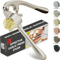 Kitessensu High Effective Garlic Press With Studs, Heavy Duty Garlic Mincer, Easy to Squeeze and Clean, Rust Proof & Dishwasher Safe, Ginger Crusher- Imperial Silver