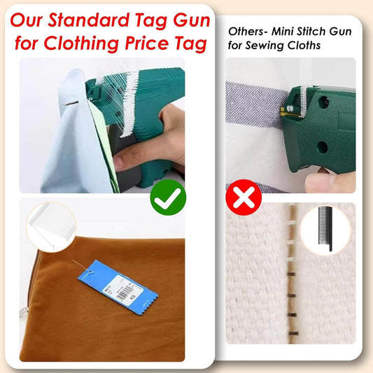 Price Tagging Gun for Clothing,(Not Stitch Gun) Standard Retail Price Tag Attacher Gun for Clothes with 6 Needles & 1000pcs 2" Barbs Fasteners for Store