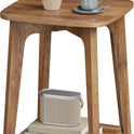 VASAGLE MAEZO Collection - Side Table, 2-Tier Small Square End Table, Nightstand with Tapered Legs, Curved Transitions, for Small Spaces, Living Room, Bedroom, Honey Brown ULET236K01