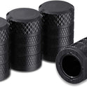 CKAuto Tire Valve Stem Caps, Black, 4 pcs/Pack, Anodized Aluminum Tire Valve Cap Set, Corrosion Resistant, Universal Stem Covers for Cars Trucks Motorcycles SUVs and Bikes