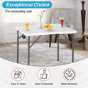 FDW 34" Folding Card Table Plastic Table Portable Square Height Dining Table Perfect for Party and Parties Backyard Events, White
