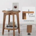 VASAGLE MAEZO Collection - Side Table, 2-Tier Small Round End Table, Nightstand with Tapered Legs, Curved Transitions, for Small Spaces, Living Room, Bedroom, Rustic Walnut ULET283T41