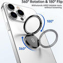 Syncwire Cell Phone Ring Holder Stand, 360 Degree Rotation Finger Ring Kickstand Polished Metal Phone Grip for Magnetic Car Mount
