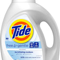 Tide Free & Gentle Liquid Laundry Detergent, 105 fl oz, 80 Loads, HE Compatible