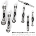 Magnetic Measuring Spoons Set Stainless Steel with Leveler, Stackable Metal Tablespoon Measure Spoon for Baking, Cups and Spoon Set Kitchen Gadgets Apartment Essentials Fits in Spice Jars