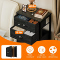 Furnulem Tall Dresser with 6 Drawers,Vertical Bedside End Table & Chest for Bedroom,Black Storage Tower Dorm Nightstand with Fabric Drawer Organizer Unit Furniture in Living Room,Closet,Hallyway