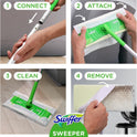Swiffer Sweeper 2-in-1 Dry + Wet Floor Mopping and Sweeping Kit, Multi-Surface Kit for Floor Cleaning, Kit Includes 1 Sweeper, 14 Dry Sweeping Cloths, 5 Wet Mopping Cloths
