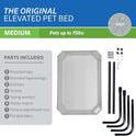 Coolaroo Original Elevated Dog Bed - Breathable Off-The-Ground Pet Bed with Cooling Fabric, Joint Relief & Moisture-Resistant Fabric, 100% Recyclable, Easy Clean, Grey, Medium