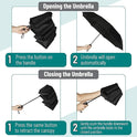 Mr. Pen- Windproof Travel Umbrella, Automatic Umbrellas for Rain, Compact