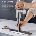 FORIOUS Kitchen Faucets with Pull Down Sprayer, Brushed Nickel, High Arc Single Handle Classic Stainless Steel Sink Faucet 1 or 3 Hole, Suitable for Farmhouse Camper Laundry Rv Bar