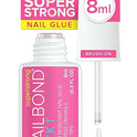 Super Strong Nail Glue for Press On Nails, Nail Tips & Acrylic Nails (8ml) NYK1 NailBond Brush On Glue for Press Ons, Tips & Acrylics - Long Lasting, Maximum Strength, Mess-Free Application