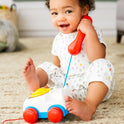 Fisher-Price Toddler Pull Toy Chatter Telephone Pretend Phone with Rotary Dial and Wheels for Walking Play Ages 1+ years