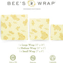 Bee's Wrap Beeswax Wraps for Food - Honeycomb 3 Pack (S, M, L) Made in USA Reusable & Organic Food Wraps, Sandwich Wrap & Bowl Covers - Eco-Friendly Alternative to Aluminum Foil & Plastic Wrap
