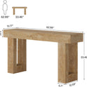 Tribesigns 63-Inch Long Console Table, Wooden Rectangular Sofa Table Behind The Couch, Farmhouse Entryway Table for Entrance, Hallway, Living Room (Natural)