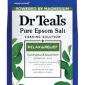 Dr Teal's Epsom Salt Magnesium Soak, Relax & Relief with Eucalyptus & Spearmint Essential Oils, 3 lbs