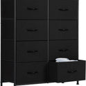 Sweetcrispy Dresser, Dresser for Bedroom Drawer Organizer Storage Drawers, Fabric Storage Tower with 8 Drawers, Chest of Drawers with Steel Frame, Wood Top for Nursery, Living Room, Closet