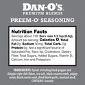 Dan-O's Preem-O Seasoning, 2.5 oz Bottle, Meat Seasoning for Steak, Ribs, Chicken, Brisket and More, Sugar Free, Zero Calorie, Use this Spice Blend to Craft a Marinade, Dry Rub or Sauce