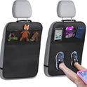 lebogner Back Seat Cover For Kids + 3 Pocket Storage Organizer, 2 Pack X-Large Waterproof Kick Mats Backseat Protector, Car Seat Back Protectors For Vehicles To Protect From Dirt, Mud & Scratches