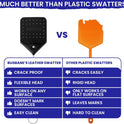 2 Leather Fly Swatter for Indoors. Long Handle, Heavy Duty Fly Swatter Manual Multi Pack. Flyswatters Heavy Duty Flyswatter 2 pack. Flies Swater Includes 4 Sticky Window Bug Traps. Mata Moscas Outdoor