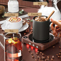 Mug Warmer - 36W Coffee Mug Warmer for Desk with Temperature Display, 2-12Hrs Auto Shut Off, Smart Candle Warmer - Ideal Coffee Gifts Accessories Keep Beverages Coffee Warmer (Wood) (Wood)