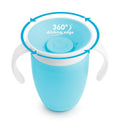 Munchkin Sippy Cup for 6 Month Old and Up, Spill Proof Miracle 360 Toddler Cups with Transition Handles, 7 Ounce, 2 Pack, Blue/Green