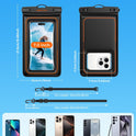 UNBREAKcable Floating Waterproof Phone Pouch 2 Pack, IPX8 Waterproof Phone Case Dry Bag Kayak/Beach/Cruise Travel Essentials, Water Proof Pouch for iPhone 17 16 15 Pro Max, Samsung S25 Ultra S24-7"