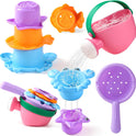 Fajiabao Baby Bath Toys for Kids Ages 1-3 Toddler Bath Toys Mold Free for 2-4 Bathtub Sand Beach Pool Water Toys for 1+ Year Old Girl Gifts 5 PCS (Color Random)