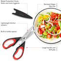 iBayam Kitchen Scissors All Purpose Heavy Duty, Kitchen Utensils Set, Stainless Steel Cooking Utensils Gadgets, Meat Poultry Food Shears Dishwasher Safe Utility Tools Home Gift, with Protective Sheath