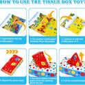 Aiduy Baby Toys 6 to 12 Months - Baby Tissue Box Toys Montessori Toys for Babies 6-12 Months Soft Crinkle Infant Sensory Toys for 1 Year Old Early Learning Toys Baby Boys Girls Gifts