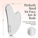 Kitsch Stainless Steel Gua Sha Facial Tools - Lymphatic Drainage Massager for Face & Chin, Jawline Shaper, Double Chin Reducer, Guasha Tool for Face Massager, Skin Care Tools Gifts for Women - Silver