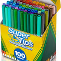Crayola Super Tips Marker Set (100ct), Fine Point Washable Markers, Drawing Markers for Kids & Adults, Create Thick & Thin Lines, Art Supplies, Ages 3+