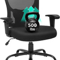 BestOffice Big and Tall Office Chair 500lbs Desk Chair Mesh Computer Chair with Lumbar Support Wide Seat High Back Task Executive Ergonomic Chair for Home Office (Black)
