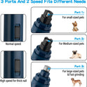Casfuy Dog Nail Grinder Upgraded - Professional 2-Speed Electric Rechargeable Pet Nail Trimmer Painless Paws Grooming & Smoothing for Small Medium Large Dogs & Cats(Dark Blue)