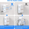 Outlet Extender Surge Protector - 6 Outlet Splitter with 4 USB Ports (2 USB C), Multiple Plug Expander Wall Charger, 3 Sided Multi Plug Wall Adapter Power Strip for Home Office Kitchen Travel