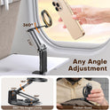 OMOTON TP02 360°Rotating for MagSafe Tripod, Adjustable Aluminum Magnetic Phone Tripod for iPhone 17/16/15/14 Pro Max Air, Foldable Cell Phone Stand Fits Vlog, Gym, Travel Essentials Accessories