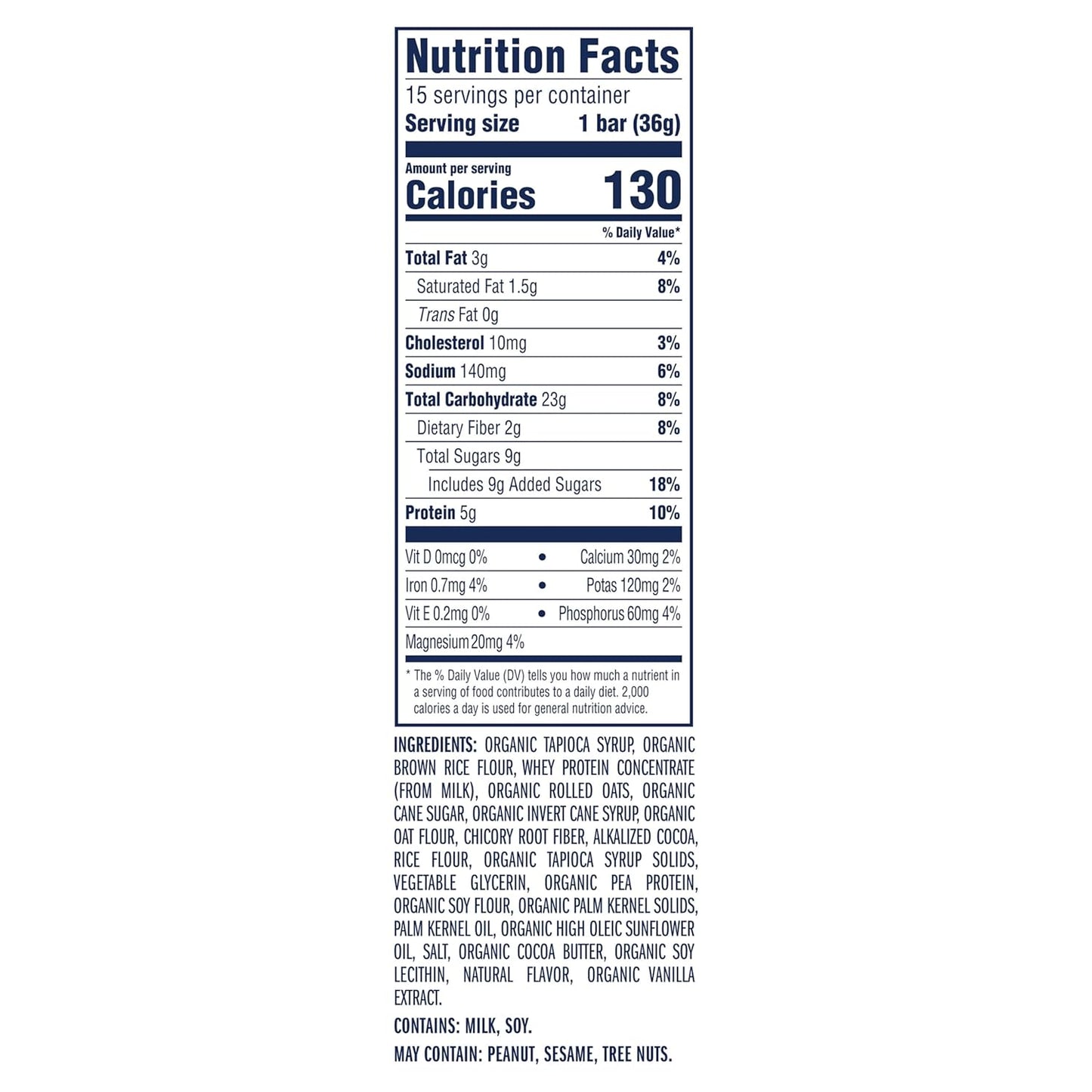 Zbar Protein - Cookies 'N Creme - Crispy Snack Bars - Made with Organic Oats - Non-GMO - 5g Protein - Gluten Free Protein Bars (15 Pack)