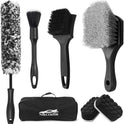 7Pcs Car Wheel Brush kit, Tire Brush, Wheel Cleaner Brush, Soft-bristled Rim Cleaner Brush, Tire Shine Applicator Pad, Car Detailing Brushes, Wheel Brushes for Cleaning Wheels,Tires