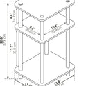 Furinno JUST Side Table, 3-Tier End Table, Open Shelves Night Stand, Bedside Table, Toolless Assembly, for Living Room, Bedroom, Bathroom, Columbia Walnut