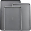 GoodCook Everyday Nonstick Carbon Steel Baking Sheet Set, 3 Pack – Small 13” x 9”, Medium 15” x 10”, Large 17” x 11” – Carbon Steel Cooking Pans, Cookie Sheet Bakeware Set