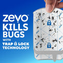 Zevo Flying Insect Trap Refill - for The Zevo MAX & Standard Indoor Fly Trap - Catch Gnats, House & Fruit Flies - Easy to Use - Mess-Free Disposal (4 Refill Cartridges)