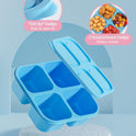 4 Pcs Snack Box Containers Set, Reusable 4 Compartment Lunchable Container with 2Pcs Sauce Containers, Stackable BPA-Free Bento Box for School, Work, Travel (4 Color)