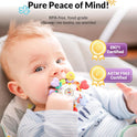 Baby Montessori Rattle & Teething Toys - Safe, Multi-Functional BPA-Free Silicone Sensory Learning Teether Baby Toys for Infant 0-12 Months Teething Relief & Fun Play Perfect Baby Gift for Boys Girls