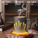Mug Warmer - 36W Coffee Mug Warmer for Desk with Temperature Display, 2-12Hrs Auto Shut Off, Smart Candle Warmer - Ideal Coffee Gifts Accessories Keep Beverages Coffee Warmer (Wood) (Wood)