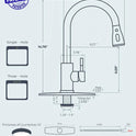 FORIOUS Kitchen Faucets with Pull Down Sprayer, Brushed Nickel, High Arc Single Handle Classic Stainless Steel Sink Faucet 1 or 3 Hole, Suitable for Farmhouse Camper Laundry Rv Bar