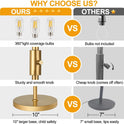 Dimmable Floor Lamp, Industrial Floor Lamps for Living Room, Gold Tree Lamp Standing Lamp Tall Lamps with 3 Elegant Teardrop Cage Head & 800 Lumens LED Bulbs for Living Room Bedroom Office