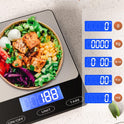 Food Scale -33lb Digital Kitchen Scale for Food Ounces Grams Rechargeable 304 Stainless Steel,Batteries and Type-C Charging | Perfect for Meal Prep, Cooking, and Baking, Black