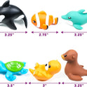 Tub Works® Marine™ Mold Free Bath Toys, 6 Pack | Sealed, No Hole Bath Toys Design Keeps Moisture Out | Soft, Squeezable & Float on Water | Easy-Grip Baby & Toddler Bath Toy Set | Great Baby Pool Toys
