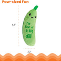 Catstages Crunchy Pickle Kicker Toy with Catnip and Dental Mesh, Pickle Shape, Plush and Crinkle Cat Toy for Kicking, Tossing, and Teeth Cleaning, Green